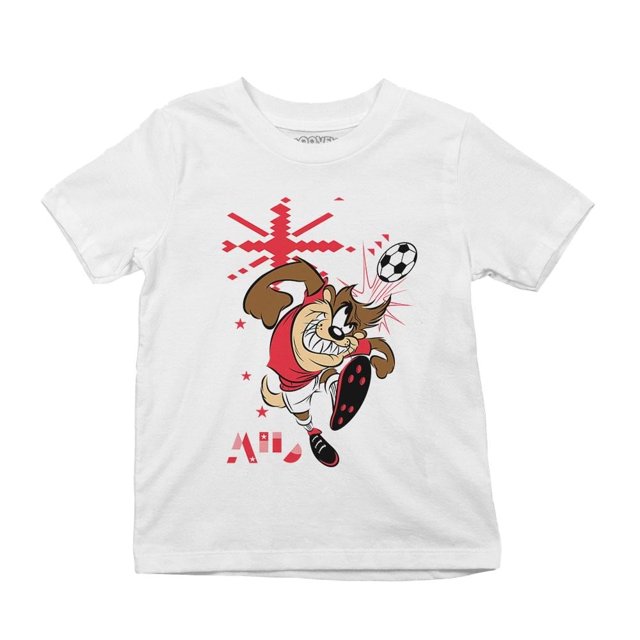 Playera Fan Army Looney Tunes Talla 6 Taz Mundial Australia Manga Corta Blanca