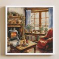 thumbnail image 4 of Hilo de bordar de algodón completo, estampado de 11CT, punto de cruz para habitación de calentamiento de invierno, 50x50cm, 4 of 9