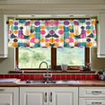thumbnail image 3 of Yayeee Kitchen Curtains Tier Set of 2 Light Filtering 57"x24" Over Sink Window Panels, Green Geometric, 3 of 7