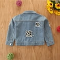 thumbnail image 4 of Utlike Girls Denim Jacket Long Sleeve Casual Coat With Leopard Print Spring Fall outerwear For Toddler Kids Youth Back To School Top For Photoshoot Size 2 Years-3 Years, 4 of 9