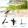 thumbnail image 4 of Devoko 10 ft Outdoor Patio Offset Umbrella Shade Market Hanging Umbrella with Cross Base, Beige, 4 of 7