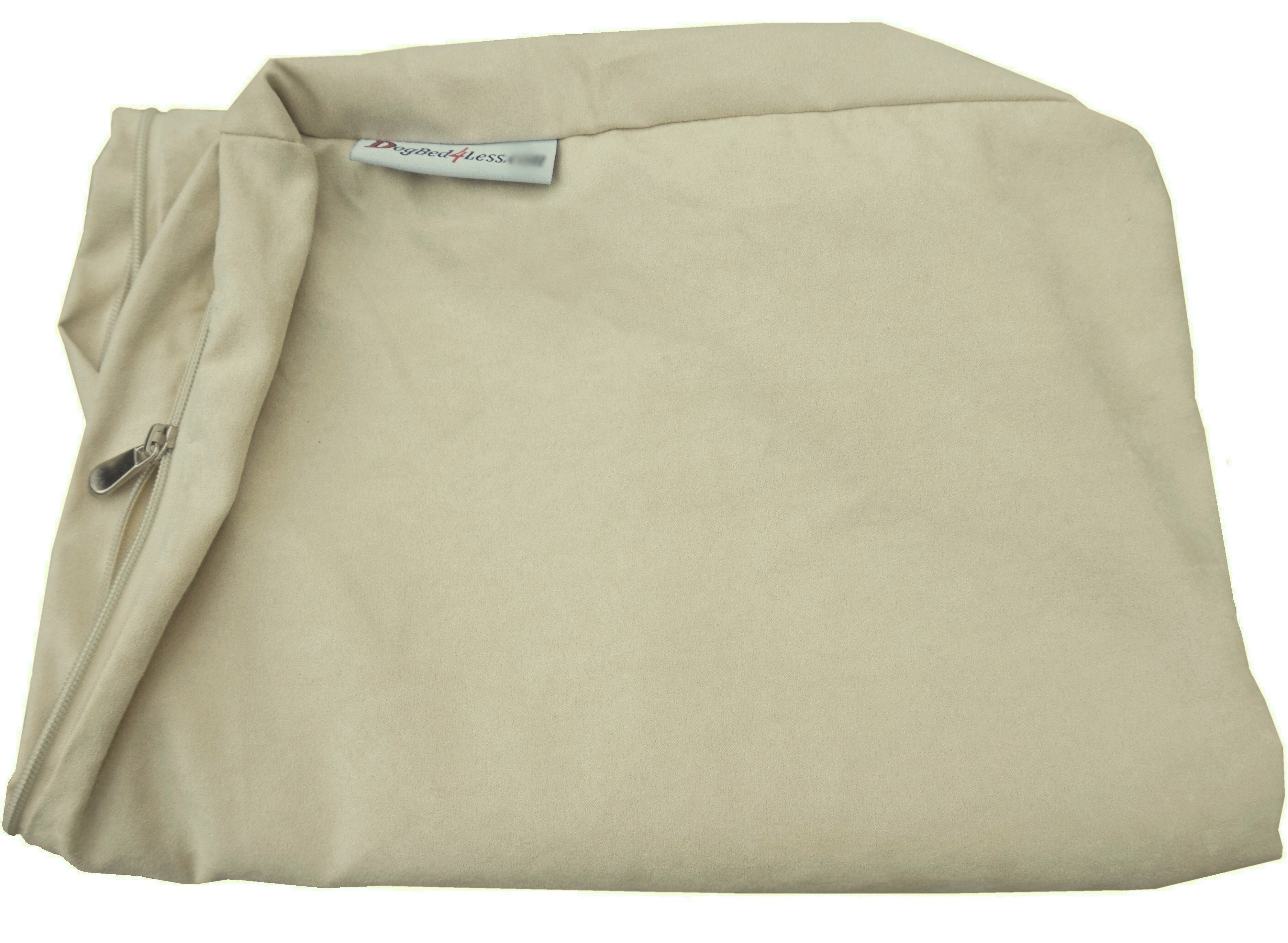 Dogbed4less Shredded Memory Foam 40"x35" Dog Bed Pillow with Khaki Suede Cover