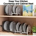 thumbnail image 3 of SUNFICON 2 Pack Plate Holders Organizers Black Upright Cabinet Dish Drying Racks Metal Plate Dish Organizers Racks Stands for Countertop and Cupboard, 3 of 8