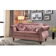 thumbnail image 2 of Uspridefurniture Tommy Chesterfield Velvet Loveseat, Pink, 2 of 5