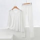 thumbnail image 5 of Conjunto de Ropa Interior Larga de Mujer Cuello en V Manga Larga Lencería Casual Ropa de Dormir Pajama Set Confort Suave, Lencería de Manga Larga para Mujeres, 5 of 7
