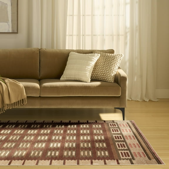 Nourison Nordic 5' x 7' Rust Modern Indoor Rug