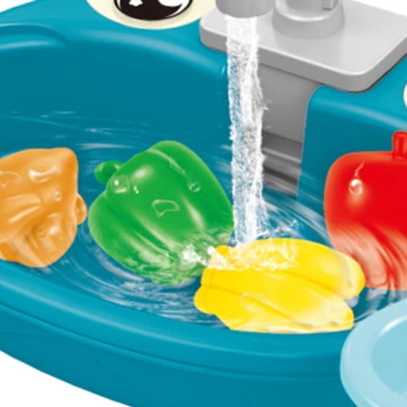 Kitchen Sink Toys Play Dishes boys 4 olds with Running Water for Role Play Children Blue Calf