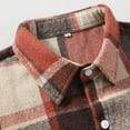 thumbnail image 5 of FDGIU 2025 Men's Fleece Flannel - Outdoor Button Down Front Shirt, Warm Plaid Long Sleeve Checkered Casual Top, 5 of 7