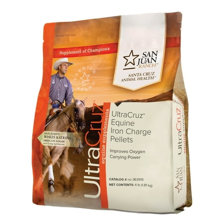 UltraCruz Equine Iron Charge Plus Supplement for Horses, 4 lb. Pellets (85 Day