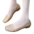 thumbnail image 2 of HOWPAY Womens Sandals on Hollow out Closed Toe Non- Transparent Jelly Shoes Casual Comfortable Summer Beach Ballet Flats Gold 39, 2 of 7