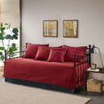 thumbnail image 5 of 6 Piece Reversible Plaid Daybed Cover Set Red Daybed, 5 of 19