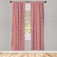 thumbnail image 4 of Ambesonne Geometric Window Curtains, Bohemian Mosaic Lines, Each 28" W x 95" L, Dark Pink and White, 4 of 4