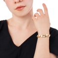 thumbnail image 5 of Pulsera Figaro 3x1 13mm Unisex 22cm Chapa de Oro 18K Ametrinaa MPCA0014-22, 5 of 5