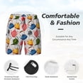 thumbnail image 3 of Vsdgher Watercolor Teapots for Mens Swim Trunks with Compression Liner Swim Shorts Swim Suits Board Shorts-Large, 3 of 6