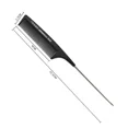 thumbnail image 3 of Nuevo peine de dientes finos negro con pasador de metal, antiestático, para peinar el cabello con forma de cola de rata, peines profesionales para peluquería, 3 of 4