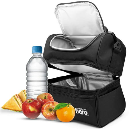 Adult Lunch Bag Large 2 Compartment Insulated Thermal With Shoulder (Best Vegetarian Lunch Ideas)
