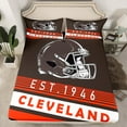 thumbnail image 2 of Erosebridal American Football City Bed Sheets Set Twin Size,Cleveland Print Bedding Sets Twin Size,Geometric Stripe Bed Sheets Twin,Luxurious Bedroom Decoration，3 Pieces, 2 of 8