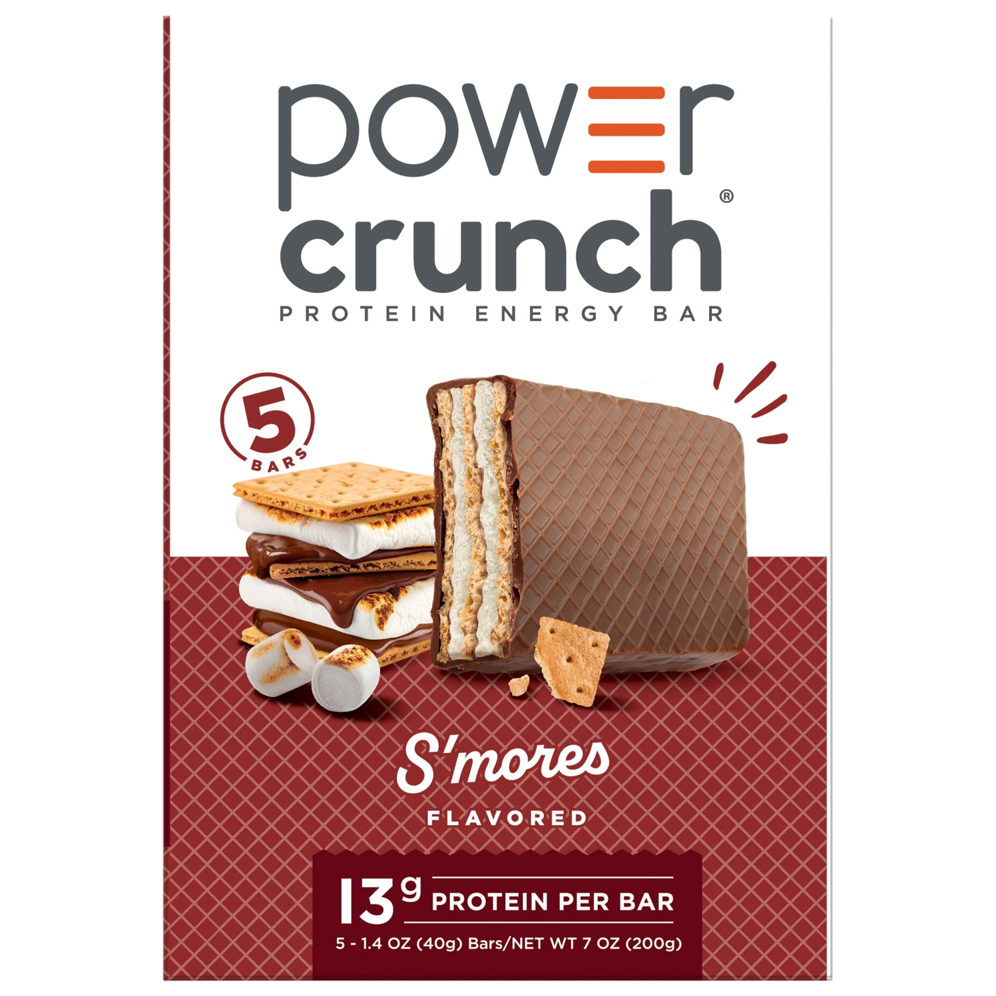Power Crunch S'More Bars 1.4oz, 5 Count Carton