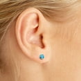 thumbnail image 2 of 4 mm Round Blue Topaz Screw-back Stud Earrings in 14k White Gold, 2 of 3