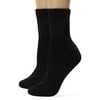 PEDS Women's Diabetic Quarter Socks with Non-Binding Funnel Top 2 Pairs, Black, 10-13