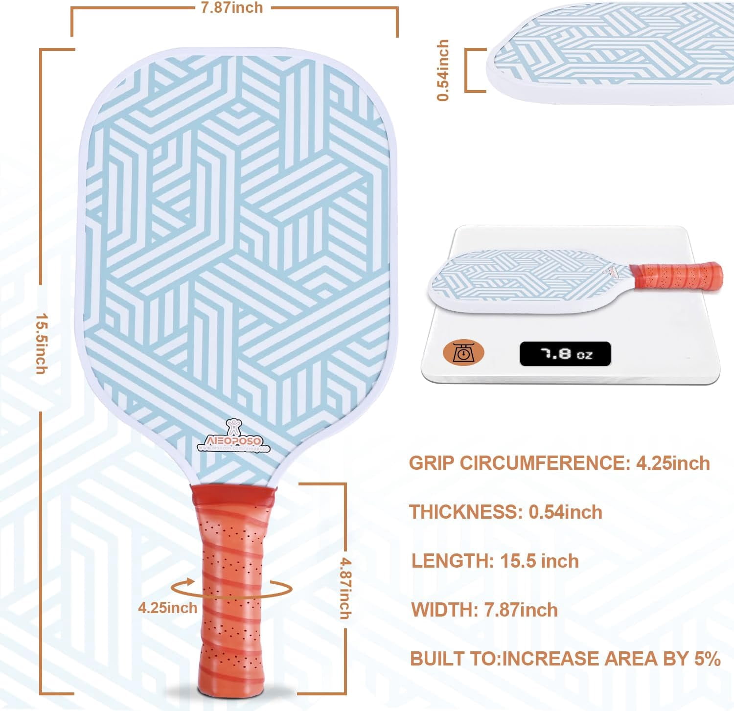 Aieoposo Pickleball Paddles, Pickleball Gift, Fiberglass Pickleball Rackets, Wristbands and Pickleball Cover - Indoor & Outdoor Pickleball Set for Beginners & Intermediate Players