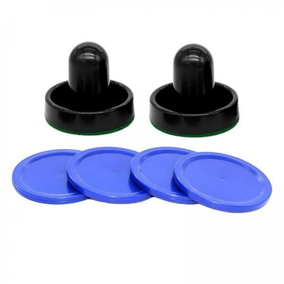 LOVIVER 6xAir Hockey Paddles Accessories 2x Air Hockey Pushers and 4x Air Black Putter