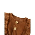 thumbnail image 3 of Canrulo Newborn Baby Boys Girls Romper Outfits Toddler Cotton Solid Jumpsuit Playsuit Brown 0-6 Months, 3 of 6