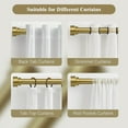 thumbnail image 4 of 2-Pack Heavy Duty Curtain Rods for Windows 28 to 48 Inch, 1 Inch Pole Adjustable Curtain Rod Set with Easy Installation and Modern Design (Antique Gold, 16 to 60 Inch), 4 of 18