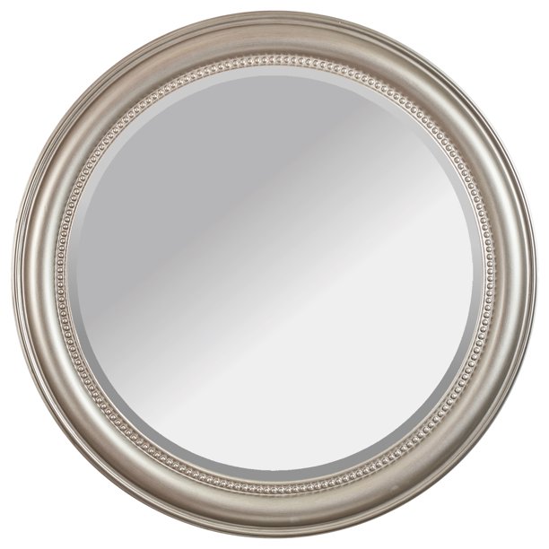 Camile 36" Round, Beveled Glass, Champagne Wall Mirror