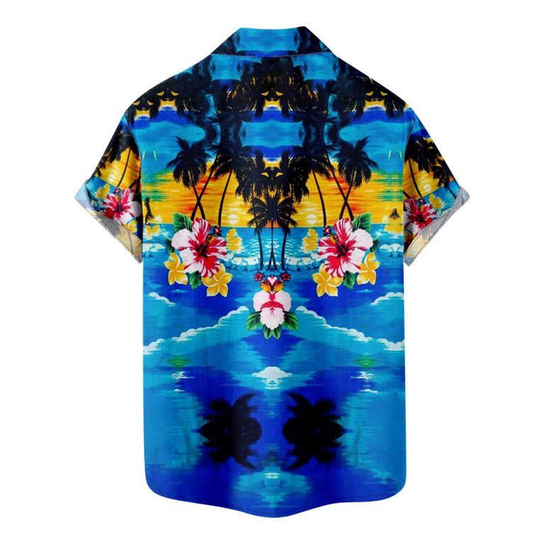 JWZUY Short Sleeve Pullover Lightweight Hawaii Hoodie Shirts For