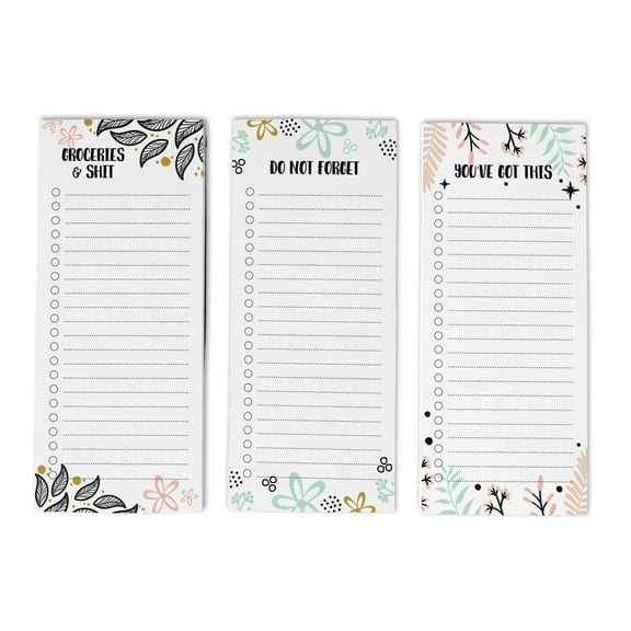Inkdotpot Pack of 3 Magnetic Fridge To-Do List Notepads- Magnetic Memo Pads For Refrigerator-(50 Sheets Each)-1T