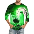 thumbnail image 1 of Camisas de Manga Larga para Hombres Imprimir Blusa de Manga Corta de Cuello Redondo, Camisas de Lino para Hombres, 1 of 4