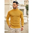 thumbnail image 6 of COOFANDY Men's Slim Fit Turtleneck Sweater - Solid Casual Knitted Twisted Pullover, 6 of 10