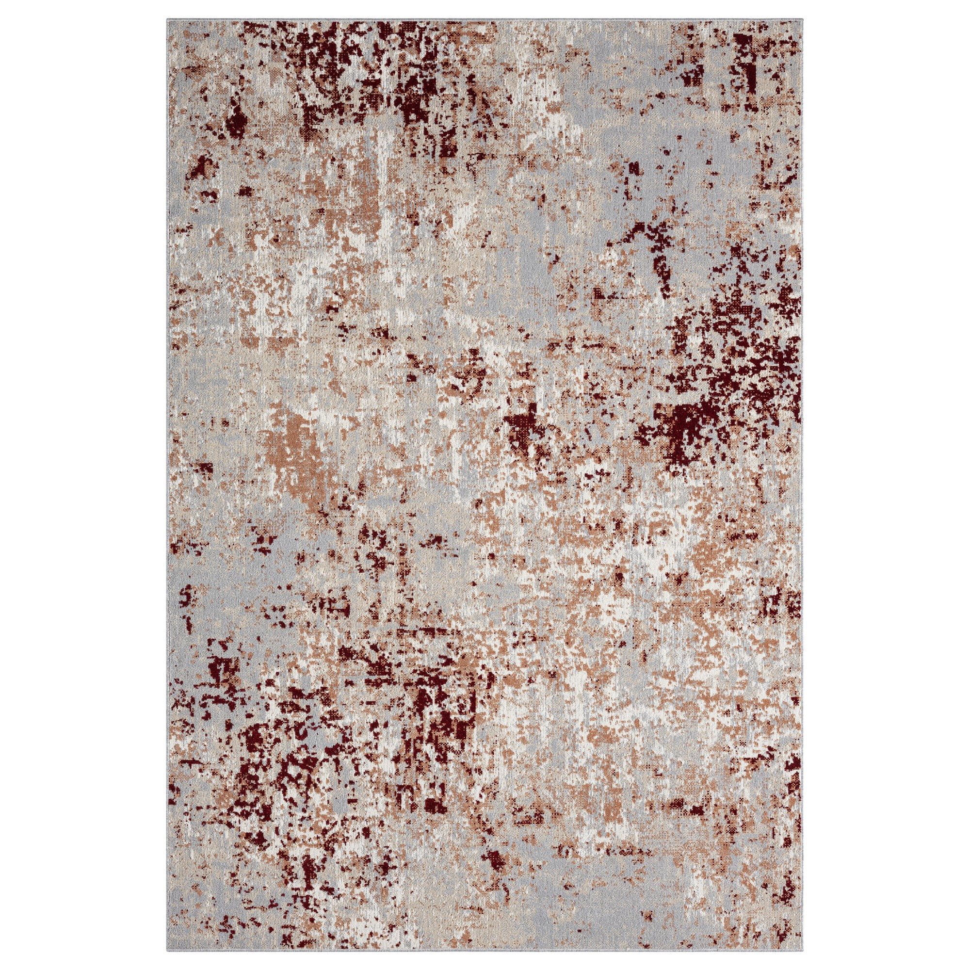 Ox Bay Evan 5' x 7' Red/Gray Abstract Machine Washable Indoor Area Rug