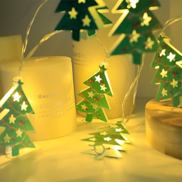 Fiudx Tira de Luces Led Navideñas de Hierro, Led Brillante de Bajo Consumo, Marco de Hierro Resistente, Brillo Navideño Acogedor, Fácil Instalación para El Hogar o El Exterior, Perfecta para Decoraci