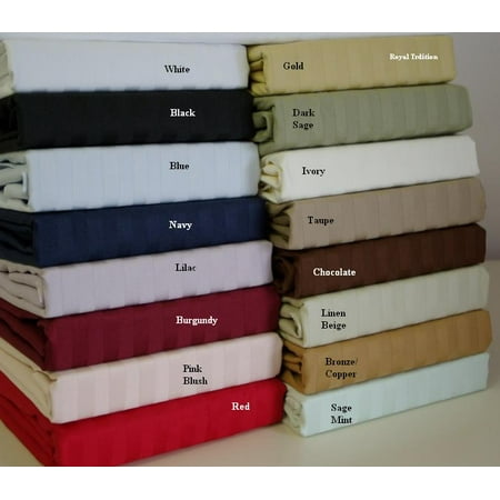 Queen 600 Thread Queen size 100% Egyptian cotton 600 Thread count Sateen Stripe Sheet Set (chocolate) ()