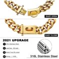 thumbnail image 4 of Gold Dog Chain Collar Metal Chain Collar with Design Secure Buckle, 18K Miami Cuban Link Chain 15MM Strong Heavy Duty Chew Proof Walking Collar 20inch, 4 of 4