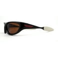 thumbnail image 3 of Trendy Sport Wrap Soft Tip Plastic Beveled Thick Plastic Sunglasses Dark Brown, 3 of 4