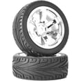 thumbnail image 2 of LINLIN 4PCS RC Car Rubber Tires and Plastic Wheels Rims Compatible with 1/10 Scale On Road Touring Racing Flat Drift Car Traxxas HSP HPI Tamiya Sakura, 2 of 6