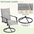 thumbnail image 6 of BUPPLEE 9-Piece Outdoor Dining Set for 8 with Swivel Chairs, Square Metal Table with Umbrella Hole for Patio, Deck and Backyard, 6 of 7