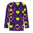 thumbnail image 2 of Jinhomg Holiday Graphic Tees for Men 2025 Novelty Funny Mardi Gras T-Shirts Big and Tall Casual Comfy 3/4 Sleeve Crew Neck Tops Carnival Party Wear Spring Saving Purple XXXL, 2 of 4