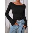 thumbnail image 2 of Remera PRETTYGARDEN Otoño 2025 Manga Larga Crop Top de Campana M, 2 of 9