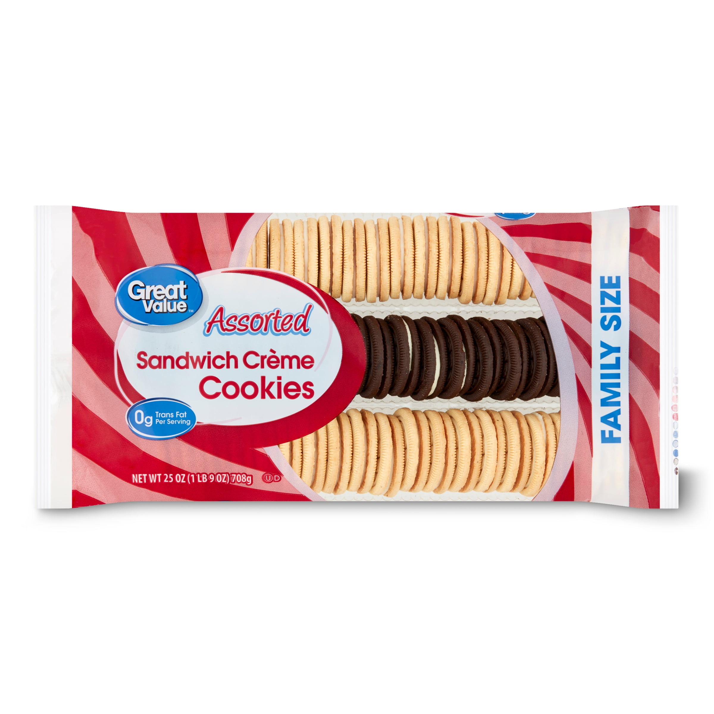 Great Value Assorted Sandwich Crme Cookies Family Size, 25 oz