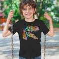 thumbnail image 3 of Tee Hunt Colorful Raptor Youth T-Shirt Dean Russo Neon Dinosaur Pattern Kids, 3 of 5