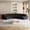 Black, variant on Newest 4-Piece Curved Modular Sectional Sofa in Corduroy with 8 Pillows for Conversation Pit, Grey