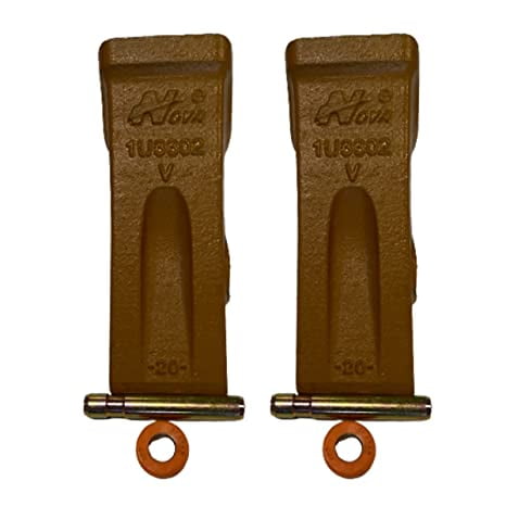 2 Pack 1U3302 1U-3302 Bucket TEETH Tooth & 5 9J2308 Pins 5 8E6259 ret J300