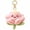 A Black, variant on Flower Stuffed Animal Keychain, Cute Small Pink Plush Lotus Backpack Buddy Charm, Soft Winking Mini Plush Keyring for Girls and Plant Lovers, Party and Birthday Gift