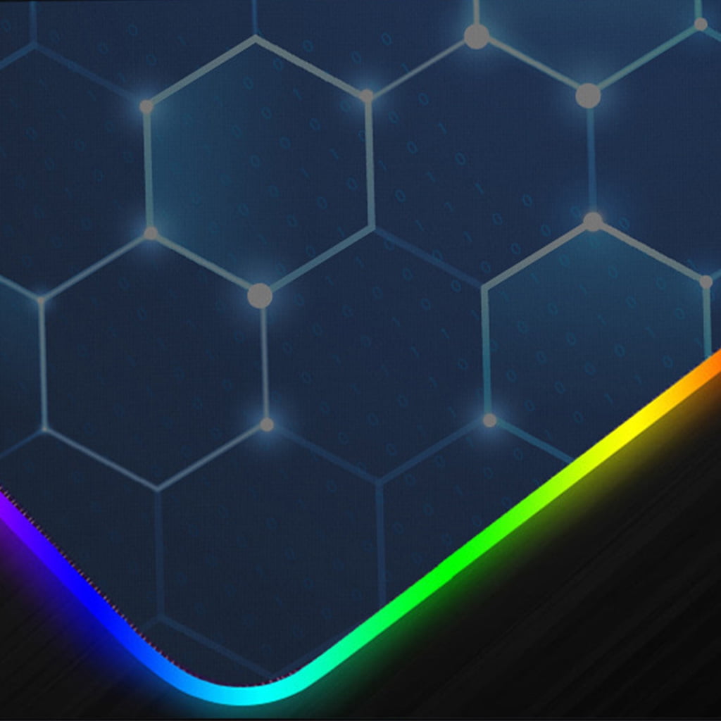 RGB Gaming Mouse Pad Waterproof Large Rubber Base Mouse Mat with 14 Types Light and Non-Slip Cool Mice Mat