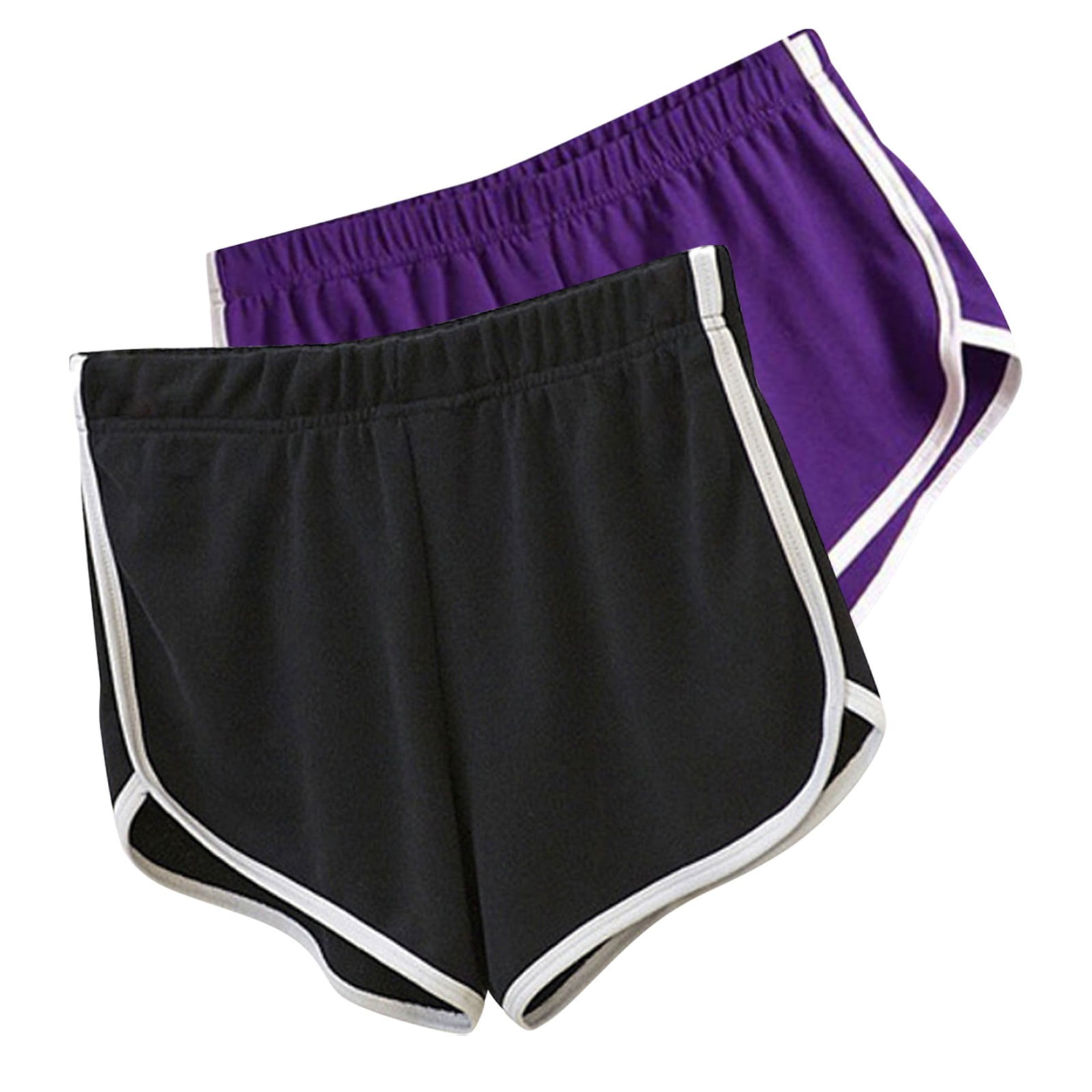 URATOT 5 Pack Women's Soft Cotton Workout Shorts - Comfy Booty Dolphin Hem For Yoga, Running, Lounge