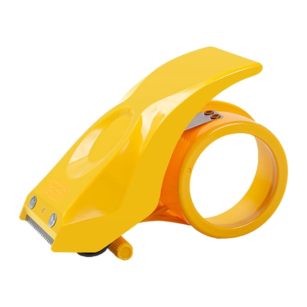 Dispensador Cinta Sellado Packer Topeador Plástico () Amarillo